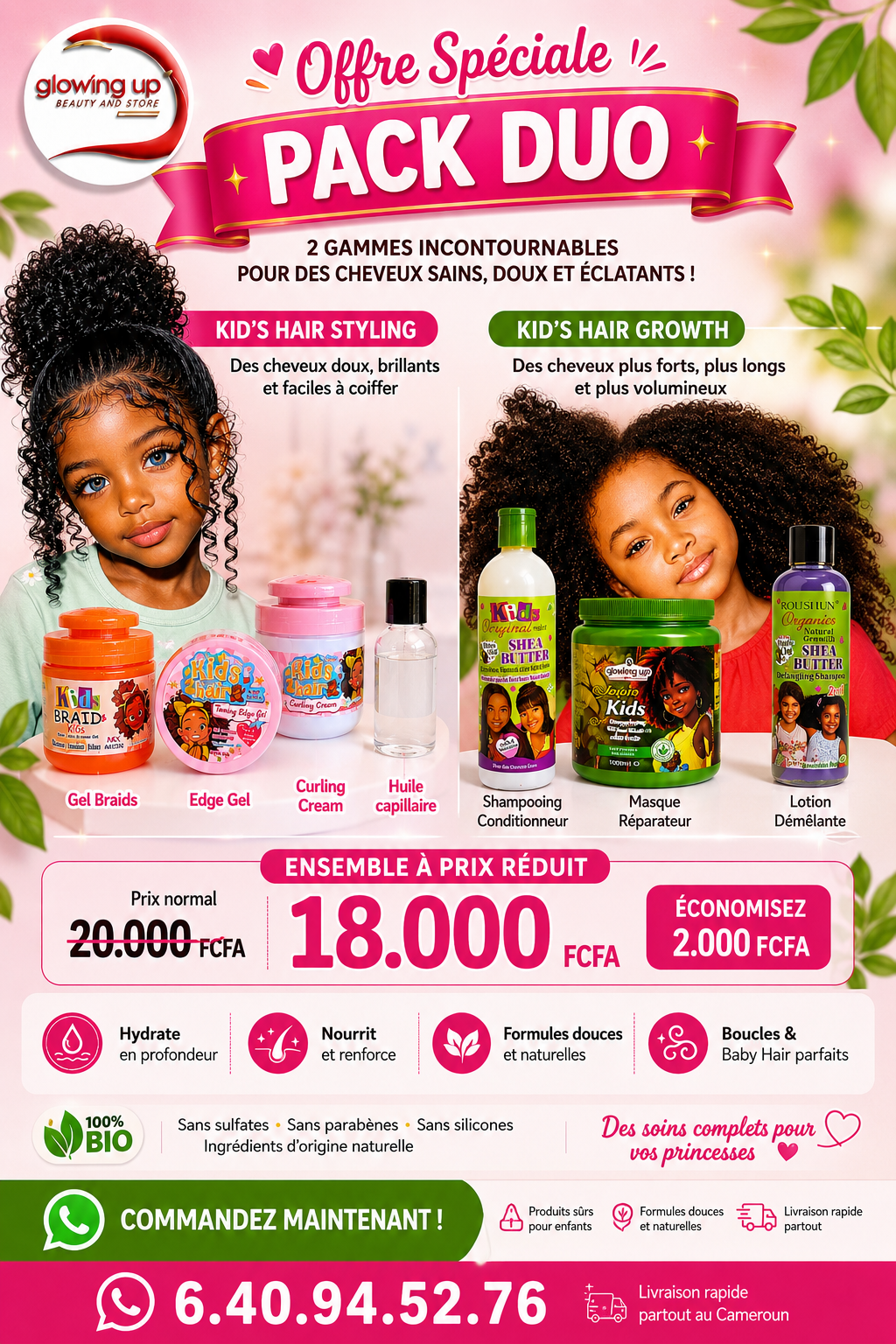 OFFRE SPÉCIALE - Pack Croissance & Coiffage Enfant – 18 000 FCFA