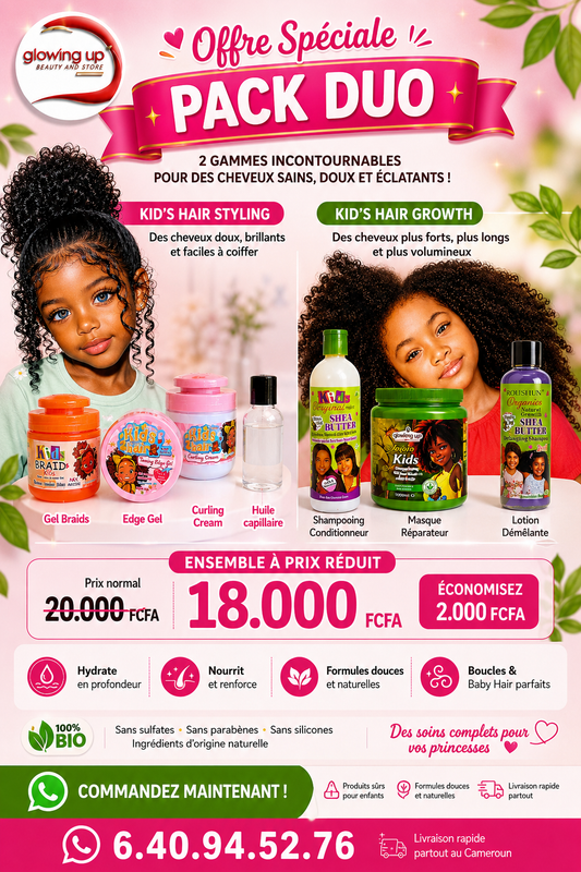 OFFRE SPÉCIALE - Pack Croissance & Coiffage Enfant – 18 000 FCFA